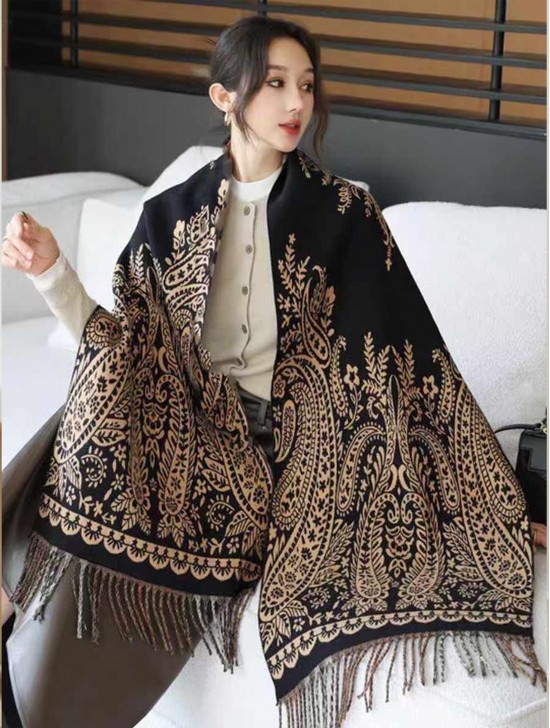 Designer Inspired Blanket Scarf w/ Tassels Designer Inspired Blanket Scarf w/ Tassels